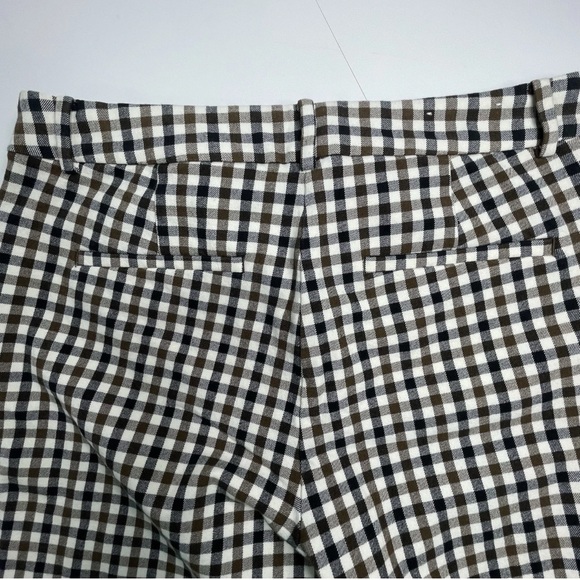 LOFT Women's Black Brown White Gingham Plaid Pants Skinny Cropped Stretch Size 8 - Picture 3 of 10